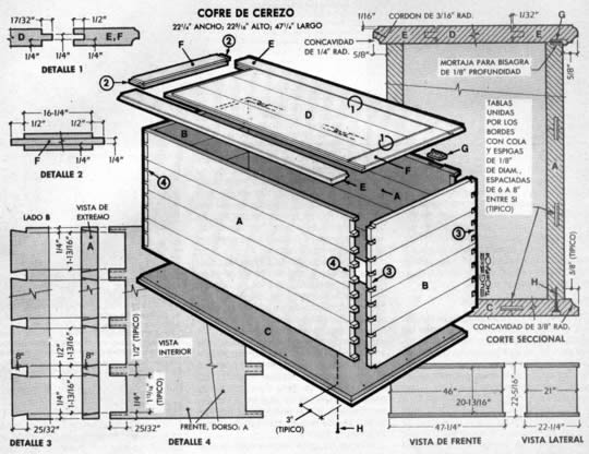 Clic en la imagen para ver más grande y claro - Construya su baúl de madera