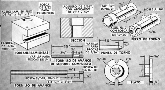 Clic en la imagen para ver más grande y claro - Un Juego de 12 Piezas Compone Este Torno Para Metalista