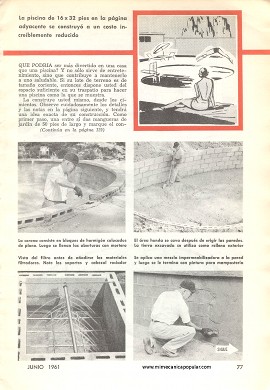 Piscina de Nataci&oacute;n - Junio 1961