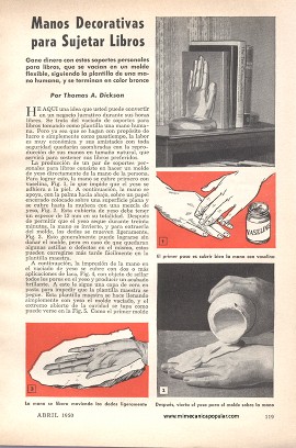 Manos Decorativas para Sujetar Libros - Abril 1950