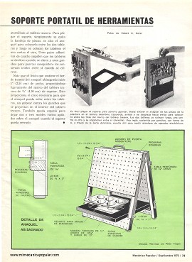Un Práctico Soporte Portátil de Herramientas - Septiembre 1972