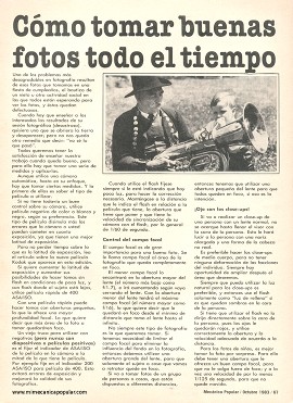 Cómo tomar buenas fotos todo el tiempo - Octubre 1983