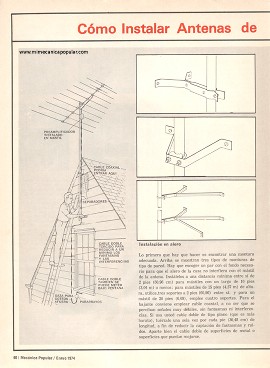 C&oacute;mo Instalar Antenas de Televisi&oacute;n - Enero 1974