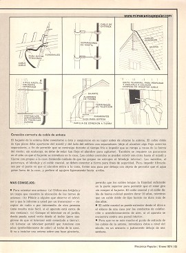 C&oacute;mo Instalar Antenas de Televisi&oacute;n - Enero 1974