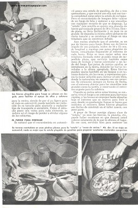 Para el excursionista: La cocina en el campamento - Mayo 1949