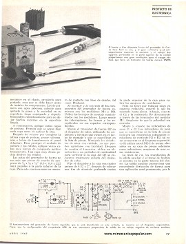 Construya un generador de fuerza zener - Abril 1967