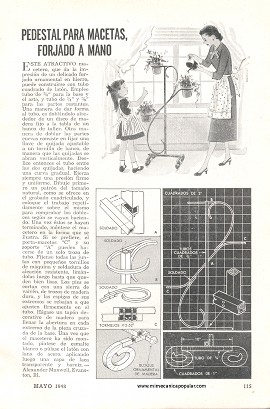Pedestal para macetas, forjado a mano - Mayo 1948