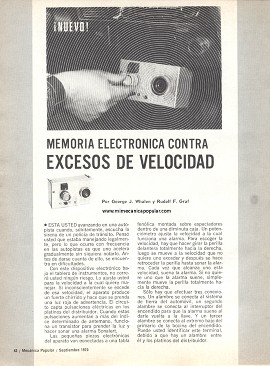 Memoria electr&oacute;nica contra excesos de velocidad - Septiembre 1970