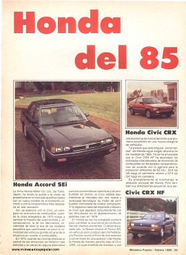 Honda del 85 - Febrero 1985