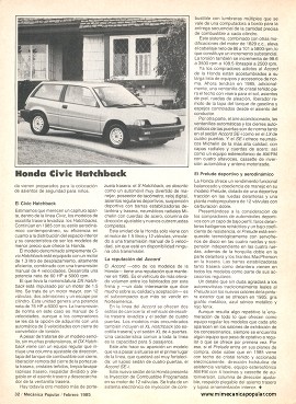 Honda del 85 - Febrero 1985