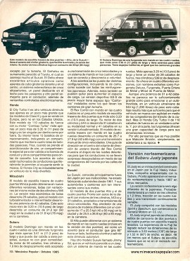 Miniautos Japoneses - Octubre 1985