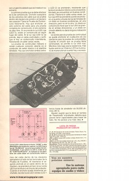 Probador de cables de audio y video -Febrero 1985