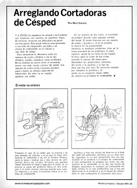 Arreglando Cortadoras de Césped - Octubre 1974