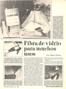 Fibra de vidrio para muchos usos - Julio 1980
