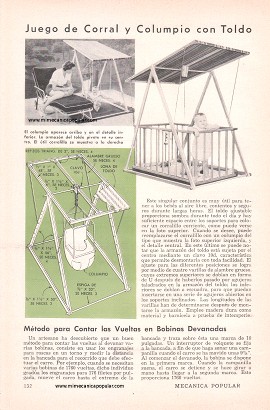 Juego de Corral y Columpio con Toldo para el Bebé - Agosto 1955