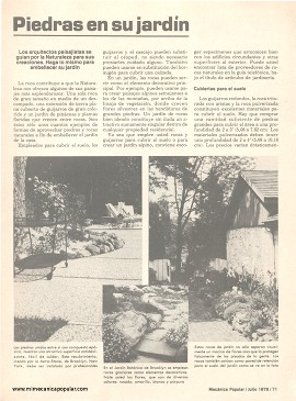 Piedras en su jard&iacute;n - Julio 1978