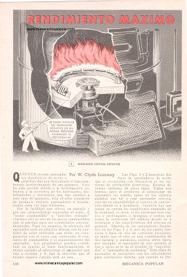Rendimiento Máximo en los Quemadores - Noviembre 1947
