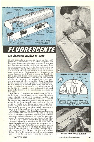 Iluminaci&oacute;n Fluorescente con Aparatos Hechos en Casa - Agosto 1947
