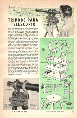 Tr&iacute;pode para Telescopio - Noviembre 1949