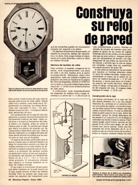 Construya su reloj de pared - Enero 1982
