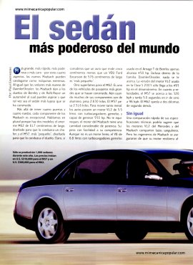 El sedán más poderoso del mundo -Maybach -incluye un video - Abril 2003