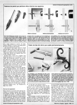 Cómo fijar cosas en la pared - Agosto 1980