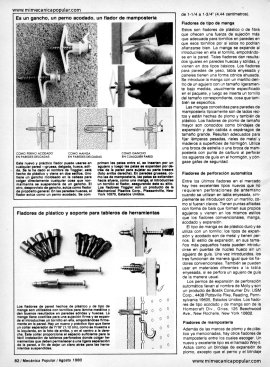 Cómo fijar cosas en la pared - Agosto 1980