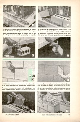 La colocación de bloques de hormigón - Octubre 1958