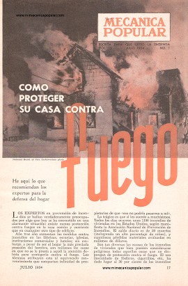 Cómo Proteger su Casa Contra el Fuego - Julio 1954