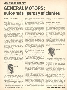 Los autos del 77: General Motors - Diciembre 1976