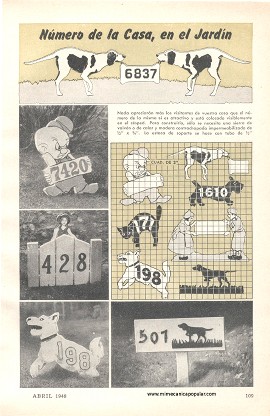 N&uacute;mero de la casa, en el jard&iacute;n - Abril 1948