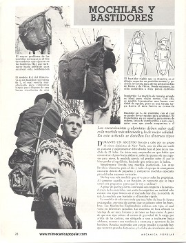 Para el excursionista: Mochilas y Bastidores - Septiembre 1963