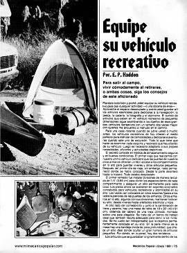 Equipe su veh&iacute;culo recreativo - Enero 1981