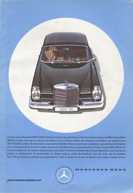 Publicidad - Autos Mercedes-Benz - Octubre 1961