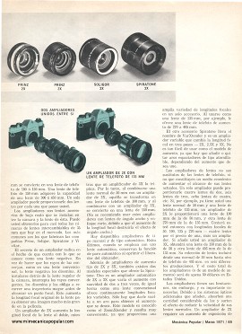 Fotografía: Cómo ampliar el alcance de sus lentes - Marzo 1971