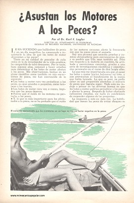 ¿Asustan los Motores A los Peces? - Mayo 1958