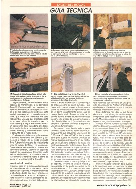 Instalando un operador de puerta de garaje - Julio 1994