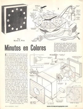 Reloj el&eacute;ctrico - Minutos en Colores - Noviembre 1962