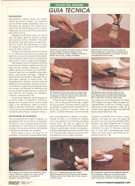 Restaurando una mesa de chapas de madera - Febrero 1994