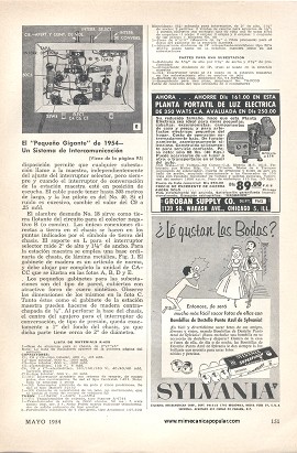 El Peque&ntilde;o Gigante de 1954 Un Sistema de Intercomunicaci&oacute;n - Mayo 1954