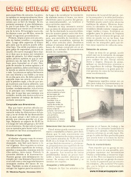 Cómo organizar su garaje - Diciembre 1978