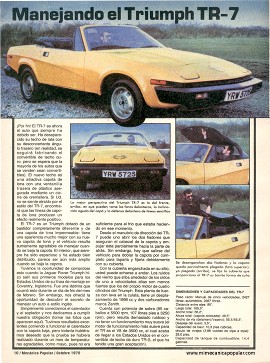 Manejando el Triumph TR-7 - Octubre 1979