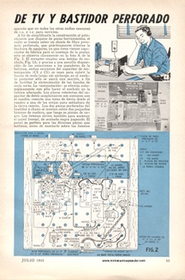 Radio progresivo con tubo de TV y bastidor perforado - Julio 1955